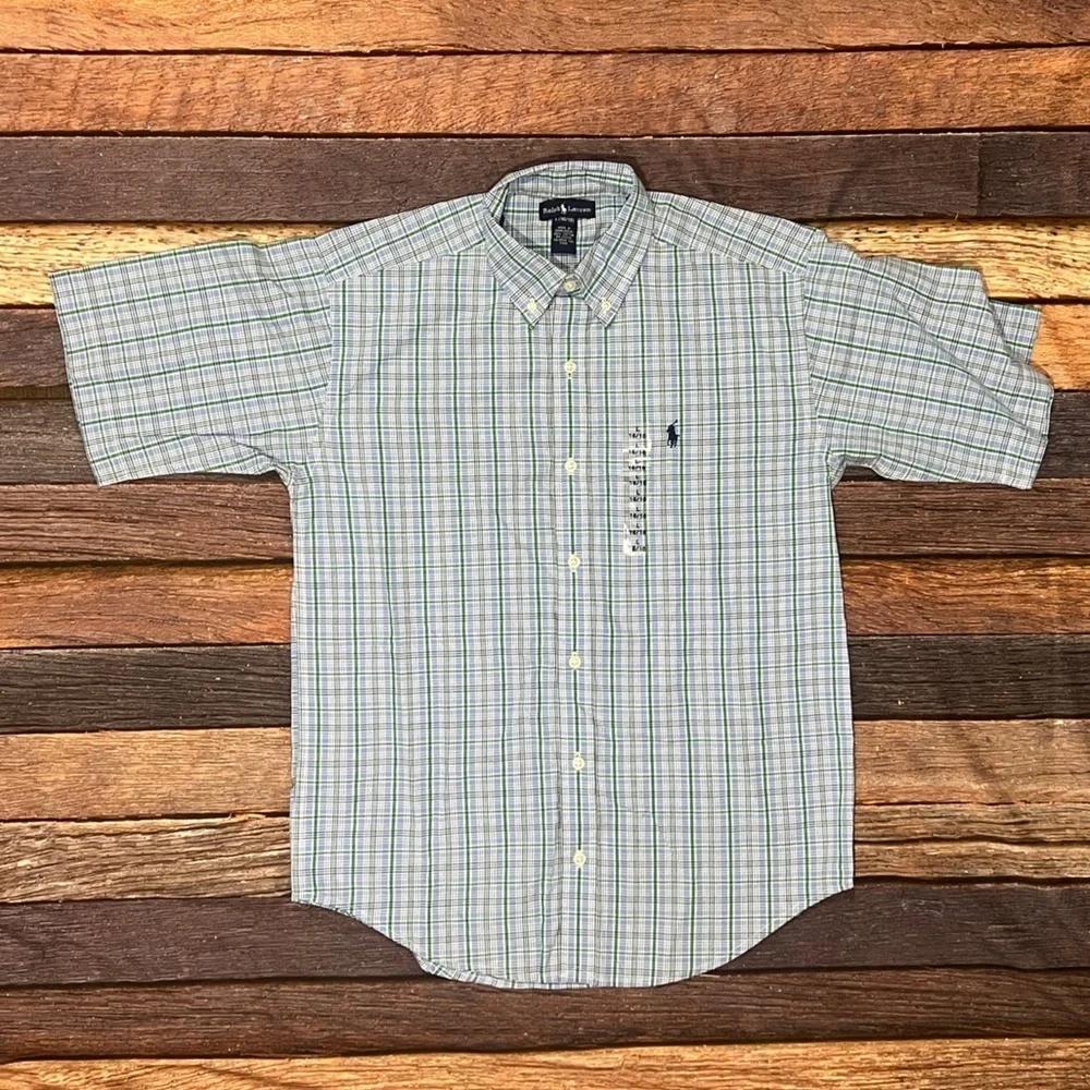 Polo Ralph Lauren Checkered New Boys Kids Youth Preppy Short Sleeve Shirt